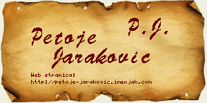 Petoje Jaraković vizit kartica